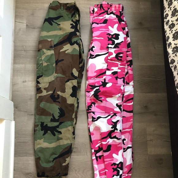 pink cargo camo pants